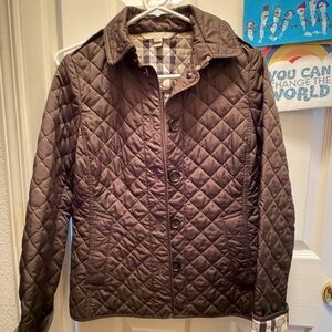 Quilted Button-Front Jacket in Olive